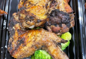 Jerk Chicken Pieces w/ broccoli & red potatoes