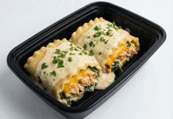 Alfredo Lasagna Roll Ups -SALMON w/ spinach & cheddar cheese, parsley (2)