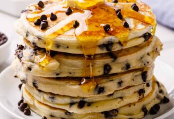 Pancakes- Chocolate Chip w/ granola w/ a side of agave