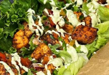 TACO-CHICKEN Lettuce Taco Wraps w/ cheddar cheese, beans, corn, side of pico & cilantro cream (2)