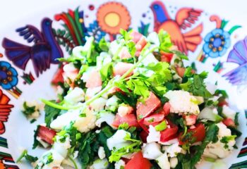 RAW VEGAN- Cauliflower Rice Bowl w/  pico de gallo (2)  and diced cucumber
