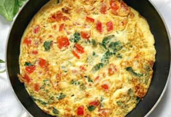 Omelette - spinach, cheddar, tomatoes, diced peppers, red potatoes